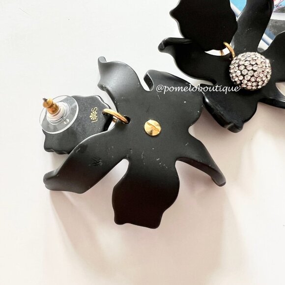 Lele Sadoughi Small Crystal Lily Earrings Jet - Picture 7 of 7